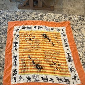 Vintage Symphony Scarf | Carriage Trade theme | Orange & White